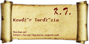 Kovár Terézia névjegykártya