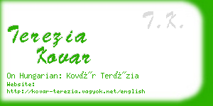 terezia kovar business card